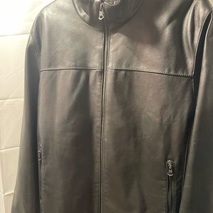 A BLACK SOFT LEATHER MARC JACOBS JACKET